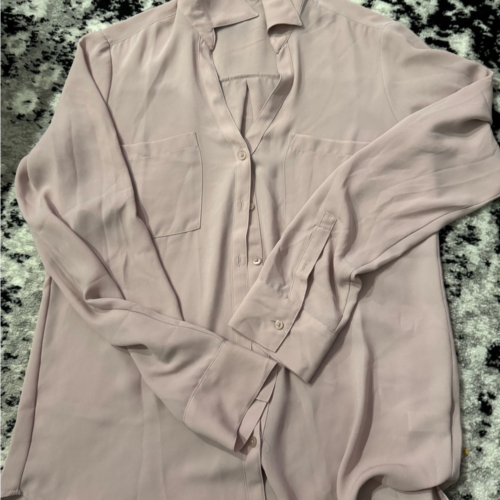 Express Blush Button-Up Blouse